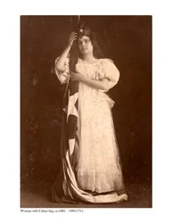 キューバの旗を持つ女性、1880年頃